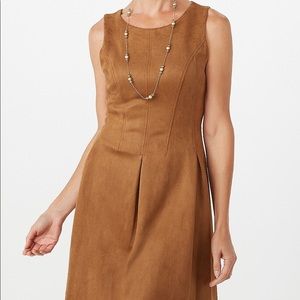 NWT Faux Suede Pleated Dress